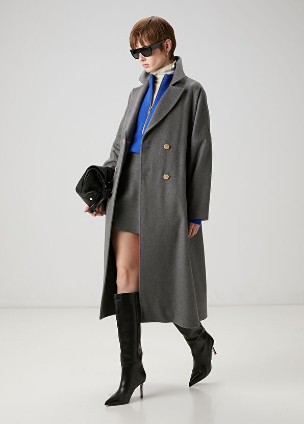 Beymen Club Mavi Yarım Fermuarlı Yün Kazak - 2