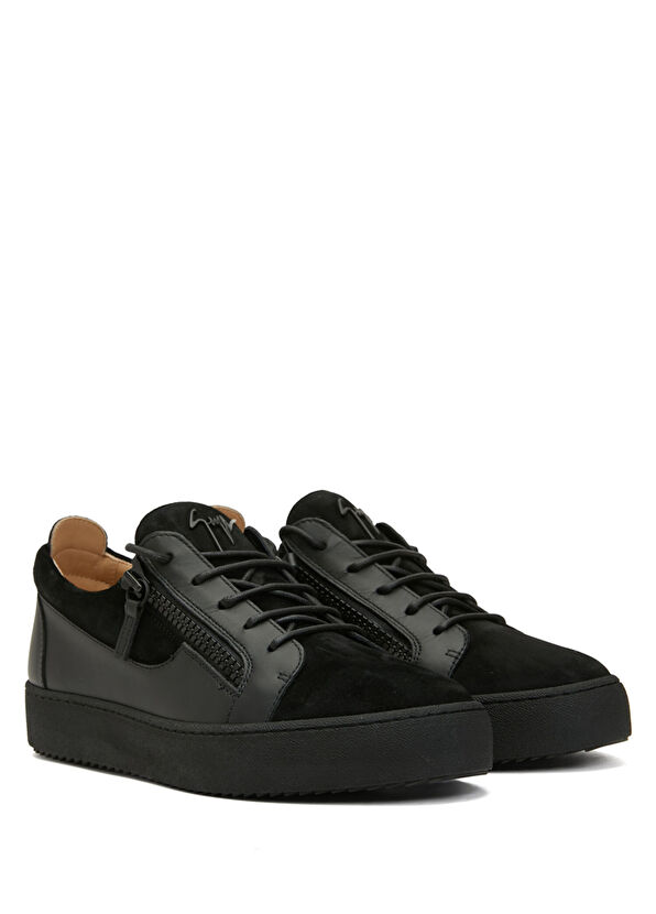Siyah Erkek Deri Sneaker - Görsel 4