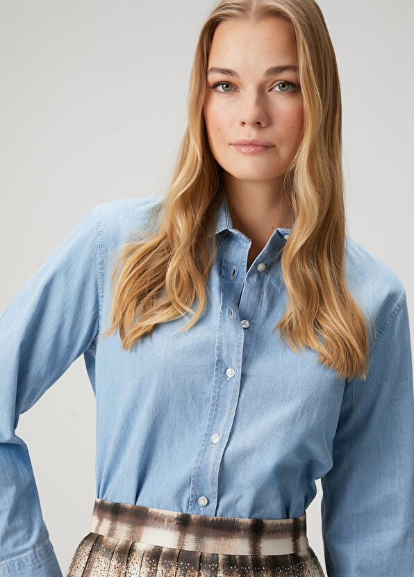 Beymen Club Mavi Denim Gömlek - 2