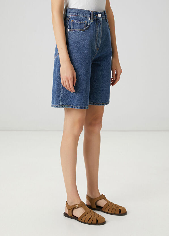 Beymen Club Blue Denim Bermuda - 3