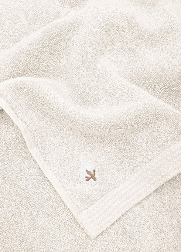 Ecocotton Pure Cotton Cotton Butterfly Border Cream 3-Piece Towel Set - 3