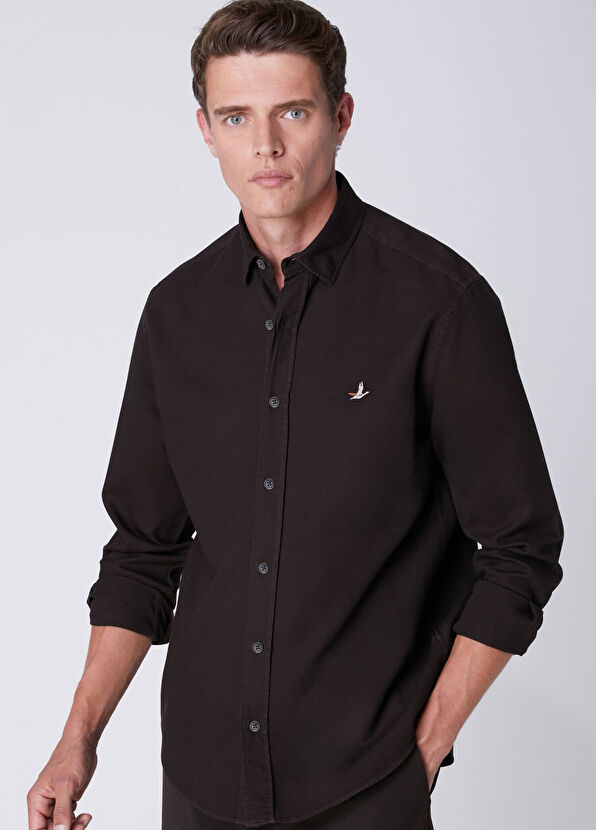 Beymen Club Comfort Fit Brown Brass Textured Shirt - 2