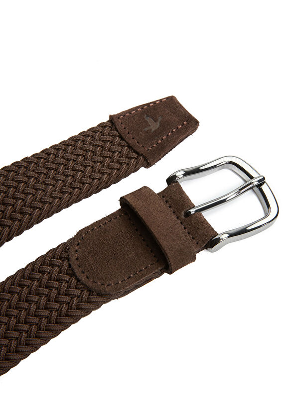 Beymen Club Brown Rubber Mesh Men's Leather Belt - 2