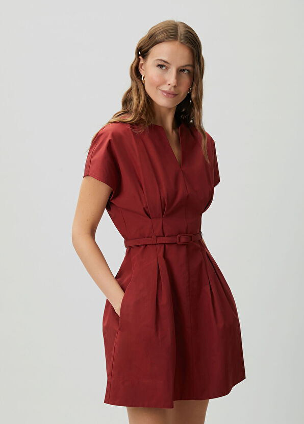 Beymen Club Kiremit Korsaj Detaylı Mini Elbise - 3