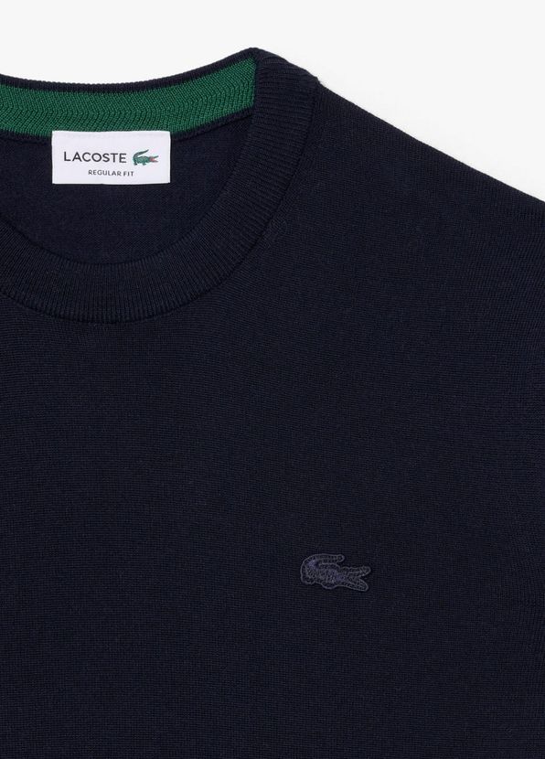 Lacoste Lacivert Yün Regular Fit Bisiklet Yaka Erkek Kazak - 2