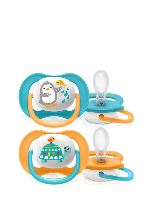 Philips Avent Ultra Air Turuncu Mavi 6-18 Ay Silikon 2'li Emzik - 1
