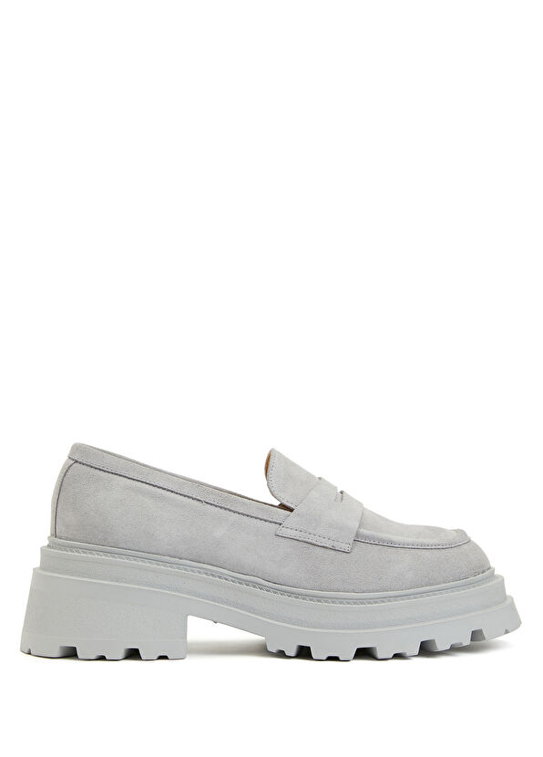Gri Kadın Deri Loafer Beymen Club Gri Kadın Deri Loafer - 1