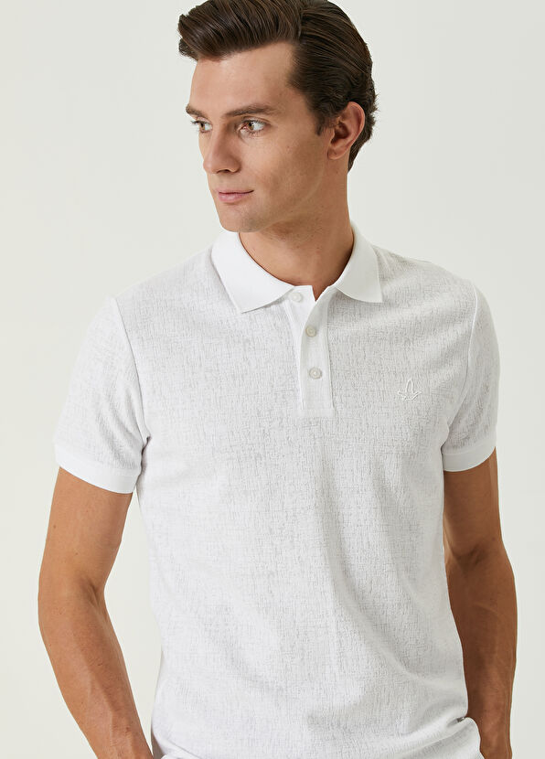 Beymen Club Comfort Fit White Foam Textured Polo T-shirt - 2