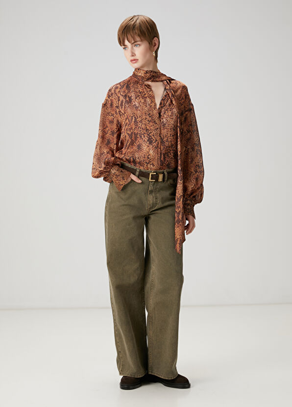 Beymen Club Kiremit Yılan Desenli Gömlek - 2