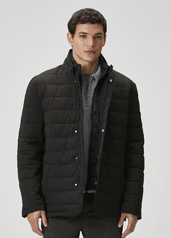 Beymen Club Siyah İç Yaka Detaylı Puff Parka - 1