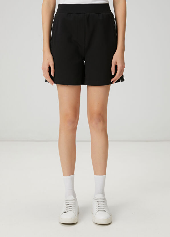 Beymen Club Black Logo Taped Jersey Shorts - 2