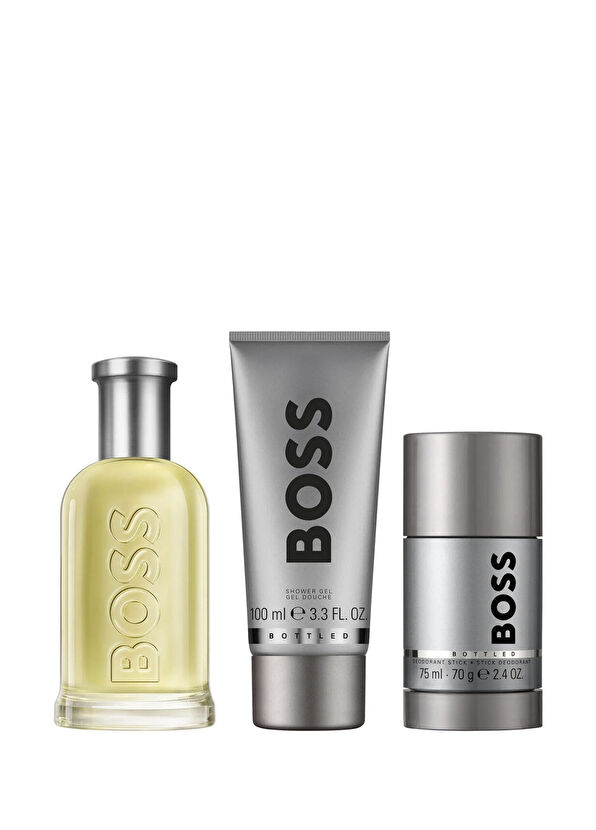 Hugo Boss Bottled EDT 100 ml Parfüm + 75 gr Deodorant Stick + 100 ml Duş Jeli Erkek Parfüm Seti - 2