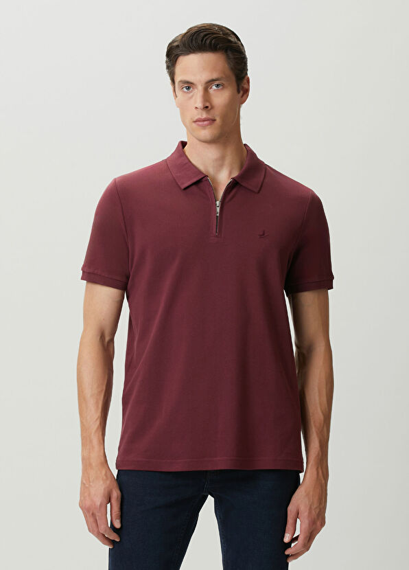 Beymen Club Mürdüm Polo Yaka Fermuarlı T-shirt - 2