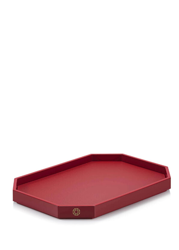 Baccarat Octogone Kırmızı Lake Servis Tepsisi - 1