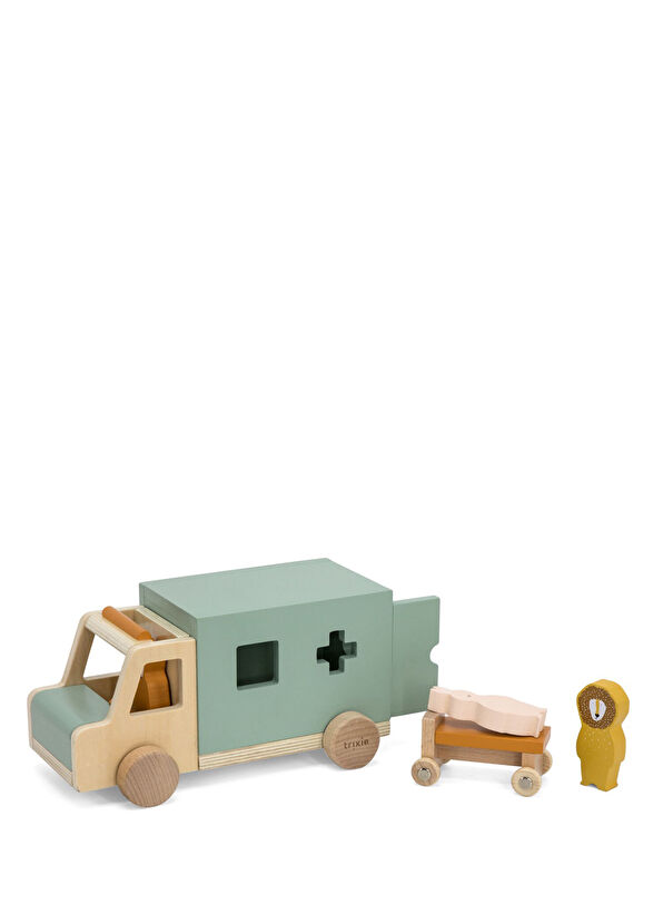 Trixie Colorful Ambulance Wooden Toy - 1