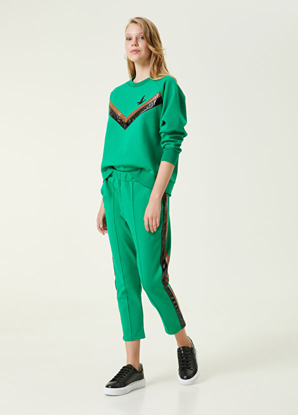 Beymen Club Yeşil Beli Lastikli Çift Şeritli Eşofman - 1