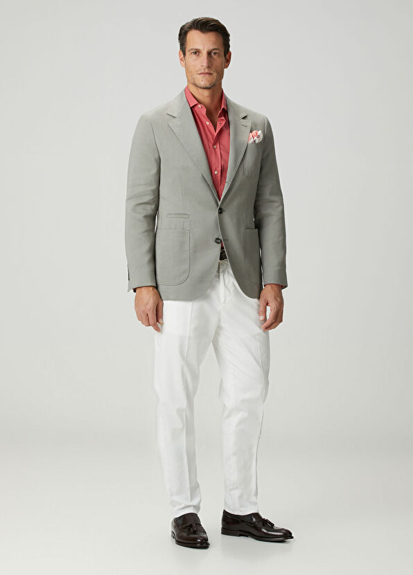 Brunello Cucinelli Khaki Linen Jacket - 2