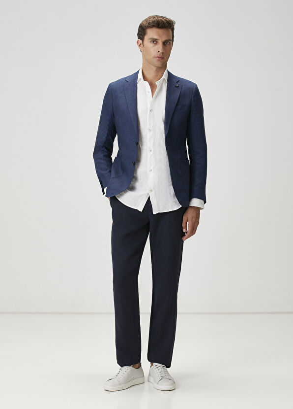 Beymen Club Navy Blue Linen Jacket - 2
