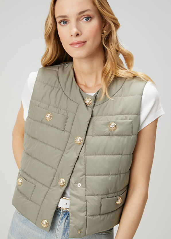 Beymen Club Light Khaki Quilted Vest - 2