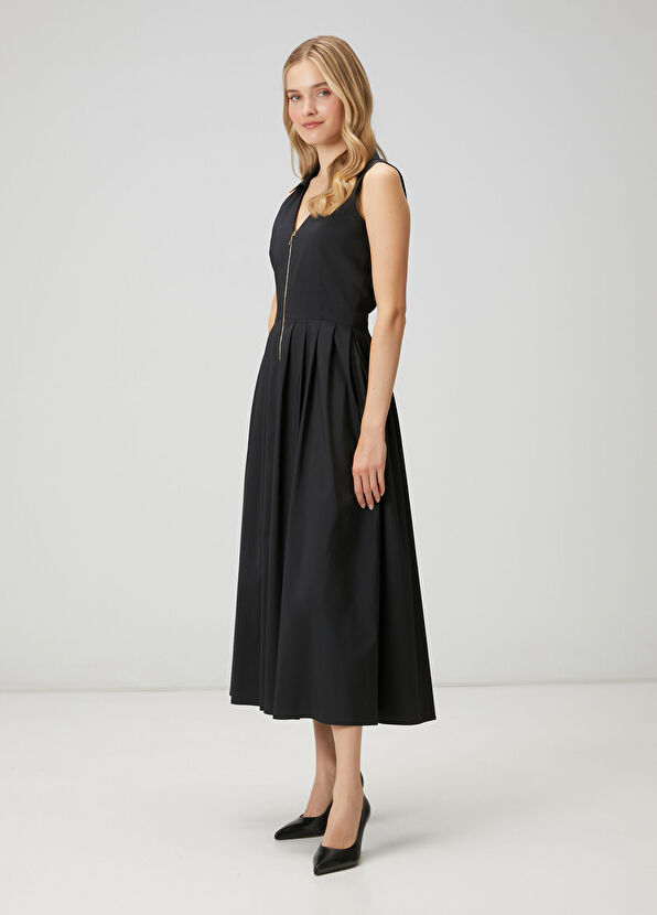 Beymen Club Black Midi Taffeta Shirt Dress - 4