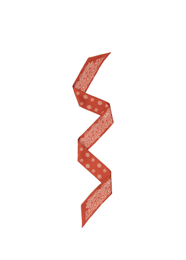 Beymen Club Cream Double-Sided Women's Silk Stripe Scarf - 1