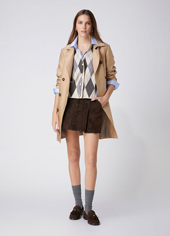 Beymen Club Beige Short Double-Breasted Trench Coat - 3