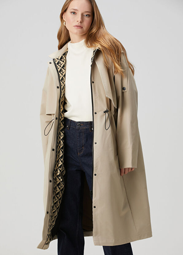 Beymen Club Light Beige Hooded Trench Coat - 1