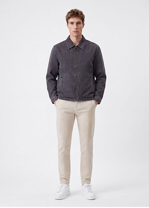Beymen Club Antrasit İçi Mini Ekoseli Denim Ceket - 2