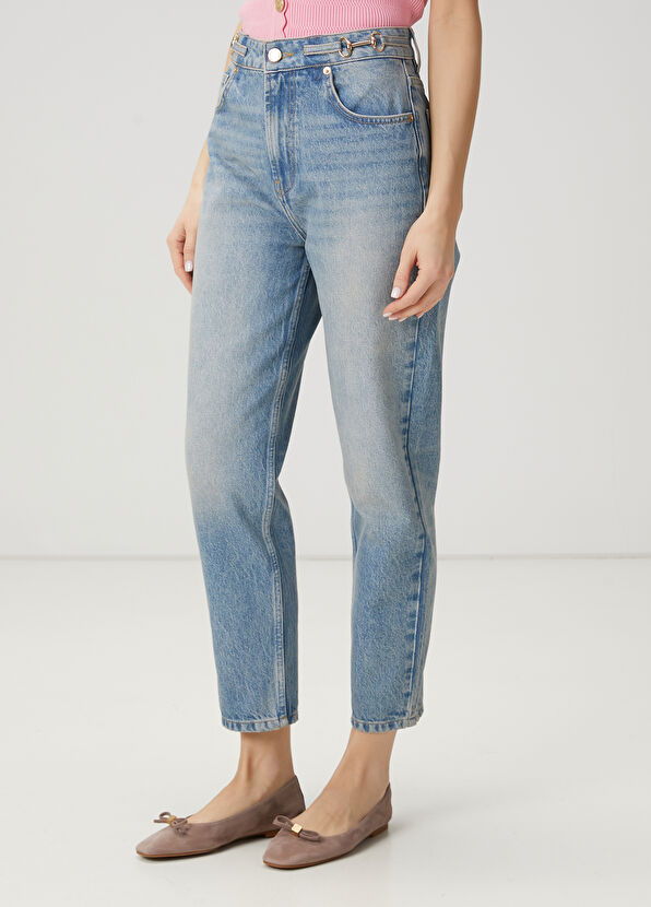 Beymen Club Blue Accessory Detailed Denim Pants - 3