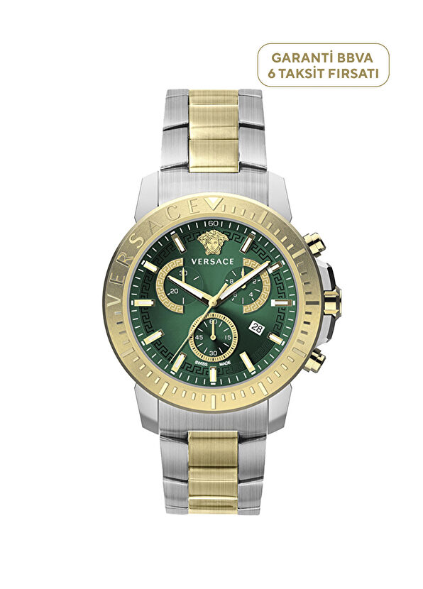 VRSCVE2E00421 Altın Rengi Metalik Gri Erkek Kol Saati - Görsel 2