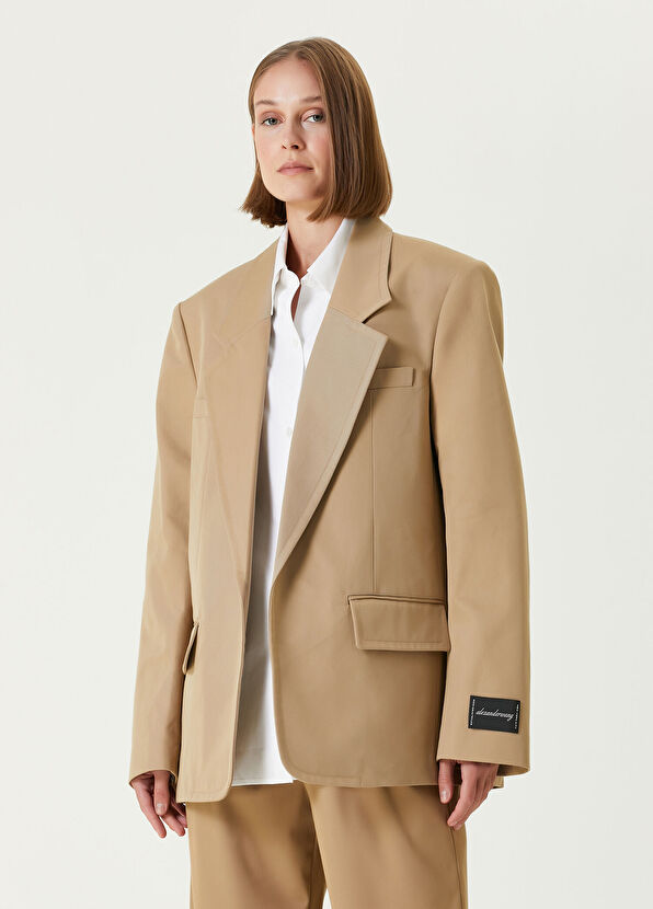 Alexander Wang Camel Beyaz Gömlek Detaylı Ceket - 3