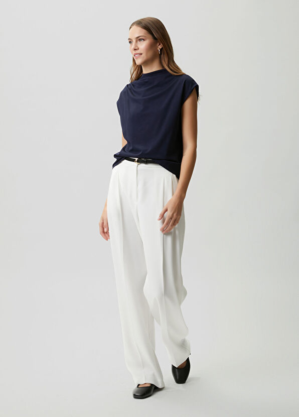 Beymen Club Lacivert Drape Detaylı T-shirt - 3