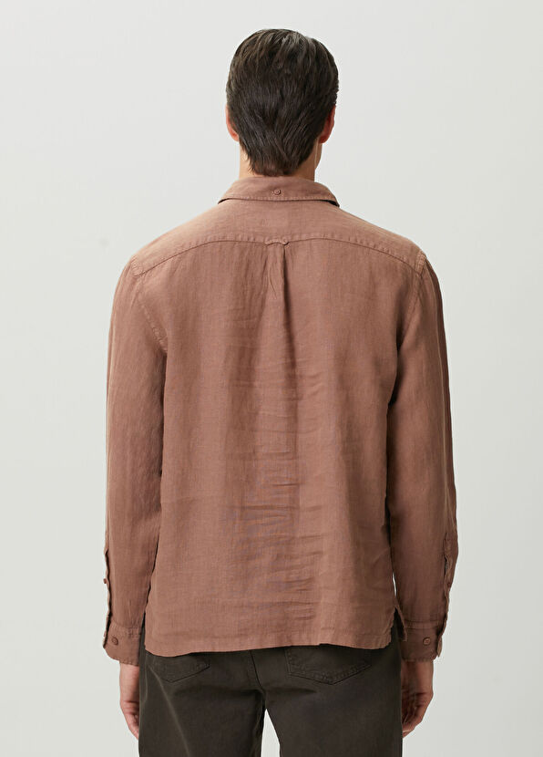 Beymen Club Comfort Fit Dusty Rose Linen Shirt - 4