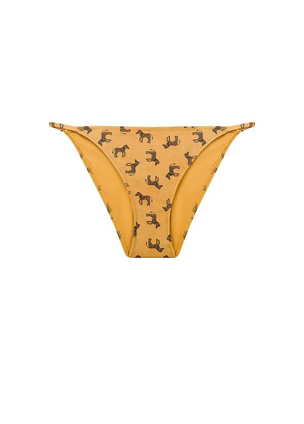 Fifth Sense Wild At Heart Bottom Patterned Mustard Color Women's Bikini Bottoms - 1