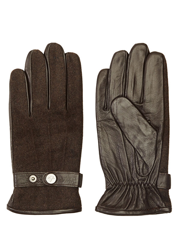 Beymen Club Kahverengi Garnili Erkek Deri Eldiven - 1