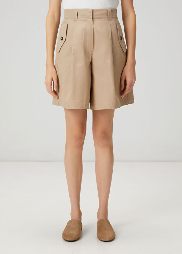 Beymen Club Beige pleated detailed shorts - 3