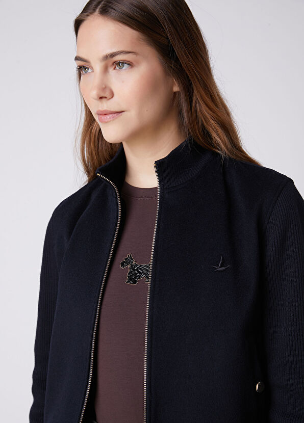 Beymen Club Navy Blue Wool Bomber Jacket - 2
