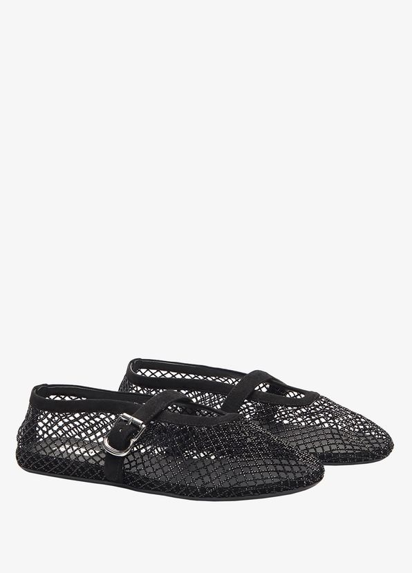 Alaïa Strass Black Mesh Ballet Flats - 2