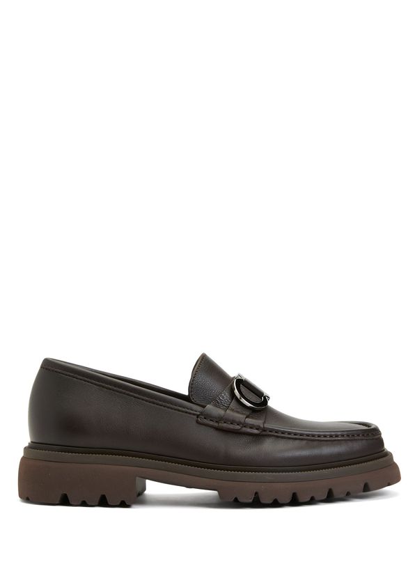 Ferragamo Brown Mens Leather Loafer - 1