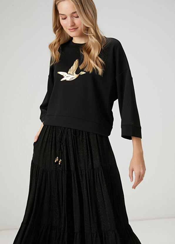 Beymen Club Siyah Jakarlı Uzun Etek - 2