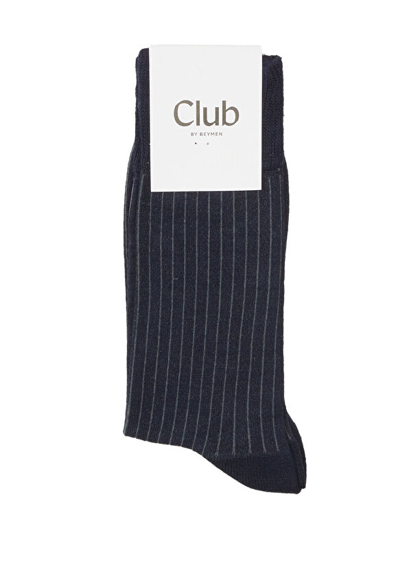 Beymen Club Lacivert Çizgili Erkek Bambu Çorap - 1