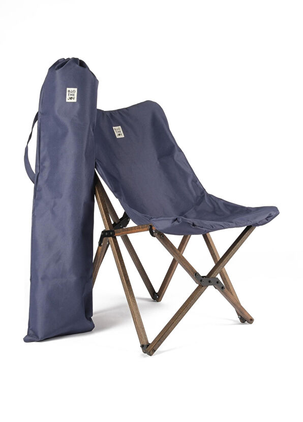 Bag The Joy Antrasit Lacivert Ahşap Katlanır Kamp Masası ve Sandalye Seti - 2