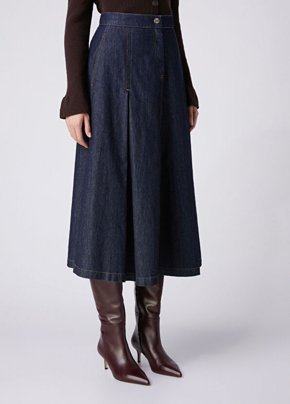 Beymen Club Indigo Midi Denim Skirt - 4