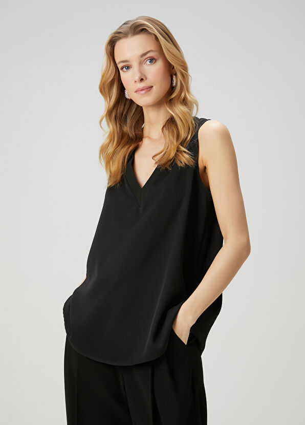 Beymen Club Siyah Krep Bluz - 4