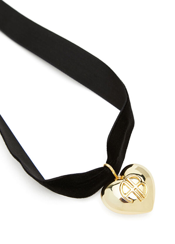 Anine Bing Chunky Heart Siyah Kadın Altın Kaplama Kolye - 2
