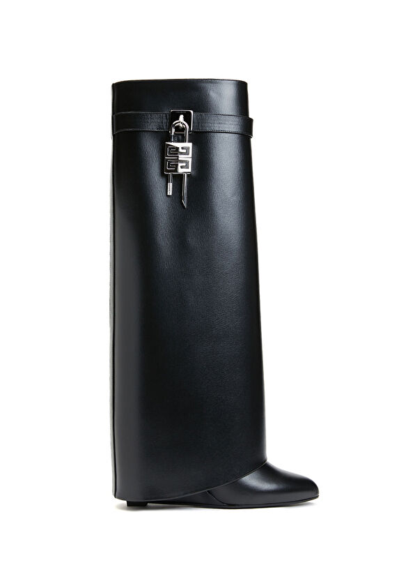 Shark Lock Siyah Kadın Deri Çizme - Görsel 2