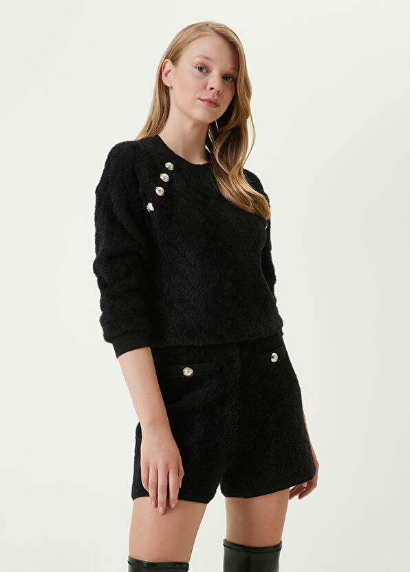 Beymen Club Siyah Bisiklet Yaka Kapitoneli Kazak - 4