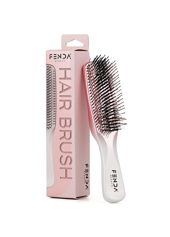 FENDA Professional 4-Pin Ergonomic Pink Hair Brush - 1