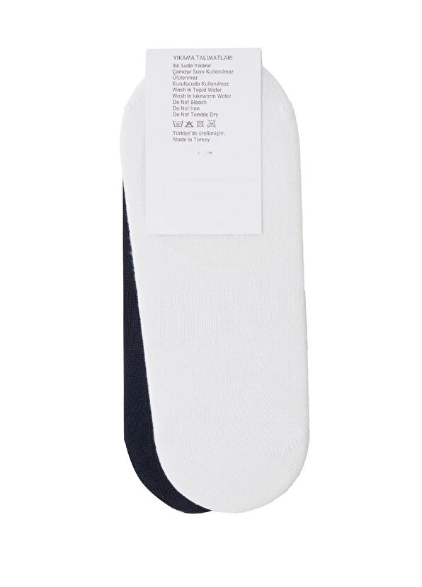 Beymen Club Navy Blue White Men's Bamboo Socks Set - 2