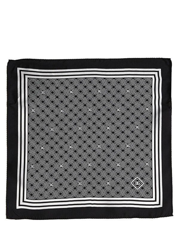 Dolce&Gabbana Siyah İpek Poşet Mendil - 1